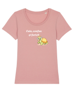 Cute,confuz și fericit  Tricou mânecă scurtă guler larg fitted Damă Expresser