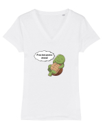 Prea lent pentru dramă  Tricou mânecă scurtă guler V Damă Evoker