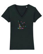 Fii unicat  Tricou mânecă scurtă guler V Damă Evoker