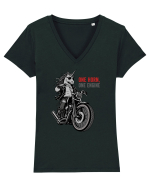 Unicorn Motor Unicorn Motorcycle Rider Graphic for Bikers and Motorcycle Tricou mânecă scurtă guler V Damă Evoker
