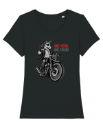 Unicorn Motor Unicorn Motorcycle Rider Graphic for Bikers and Motorcycle Tricou mânecă scurtă guler larg fitted Damă Expresser