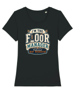 Omul de serviciu - Floor manager  Tricou mânecă scurtă guler larg fitted Damă Expresser