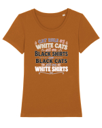 Iubesc pisicile Funny Cat Hair Owner for Cat Lovers Tricou mânecă scurtă guler larg fitted Damă Expresser