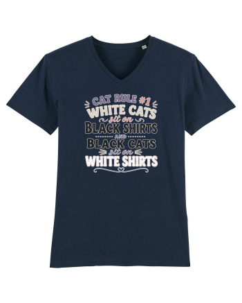 Iubesc pisicile Funny Cat Hair Owner for Cat Lovers French Navy