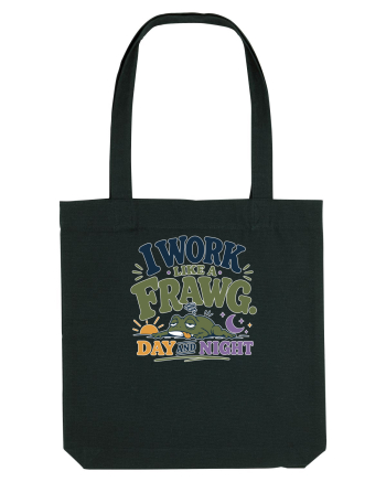 Funny Tired Frog Work Humor Gift for Employees and Coworkers Black