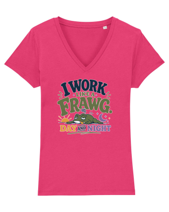 Funny Tired Frog Work Humor Gift for Employees and Coworkers Raspberry