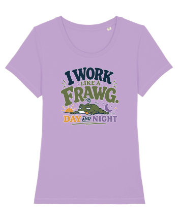 Funny Tired Frog Work Humor Gift for Employees and Coworkers Lavender Dawn