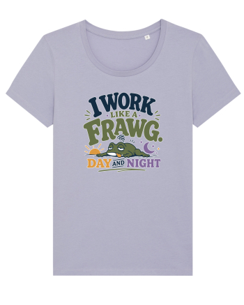 Funny Tired Frog Work Humor Gift for Employees and Coworkers Lavender