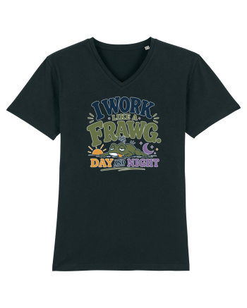 Funny Tired Frog Work Humor Gift for Employees and Coworkers Black