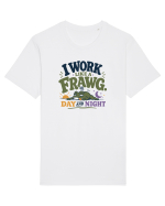 Funny Tired Frog Work Humor Gift for Employees and Coworkers Tricou mânecă scurtă Unisex Rocker