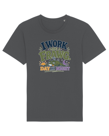 Funny Tired Frog Work Humor Gift for Employees and Coworkers Anthracite