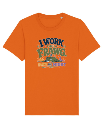 Funny Tired Frog Work Humor Gift for Employees and Coworkers Bright Orange
