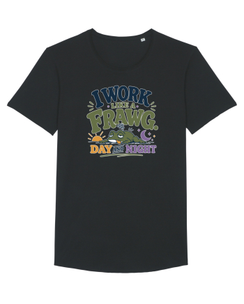 Funny Tired Frog Work Humor Gift for Employees and Coworkers Black