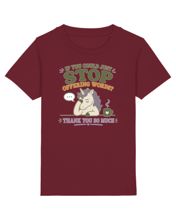 Socially Drained People Unicorn Burgundy