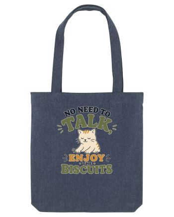 Pisica si biscuitii Funny Cat Humor Design for Introverts and Cat Lovers Midnight Blue