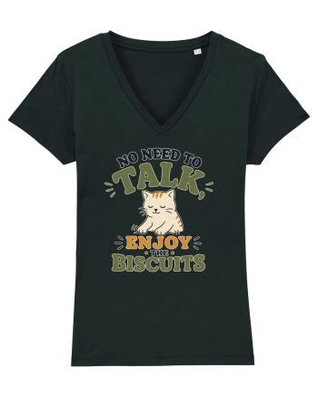 Pisica si biscuitii Funny Cat Humor Design for Introverts and Cat Lovers Black