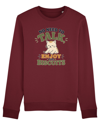 Pisica si biscuitii Funny Cat Humor Design for Introverts and Cat Lovers Burgundy