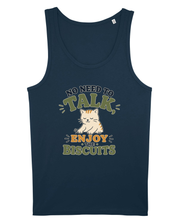 Pisica si biscuitii Funny Cat Humor Design for Introverts and Cat Lovers Navy