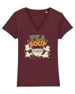 Ratele si mazarea. Funny Duck Pun Humor Design Featuring Pea Soup Tricou mânecă scurtă guler V Damă Evoker