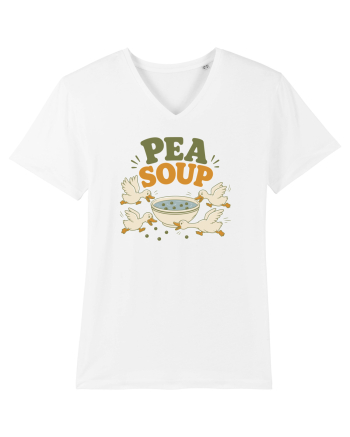 Ratele si mazarea. Funny Duck Pun Humor Design Featuring Pea Soup White