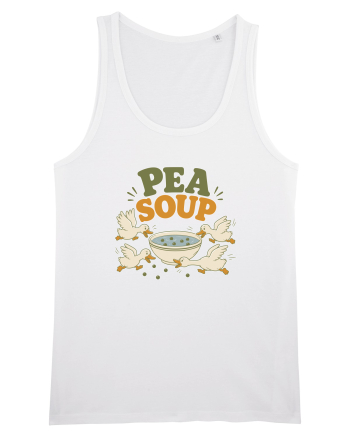 Ratele si mazarea. Funny Duck Pun Humor Design Featuring Pea Soup White
