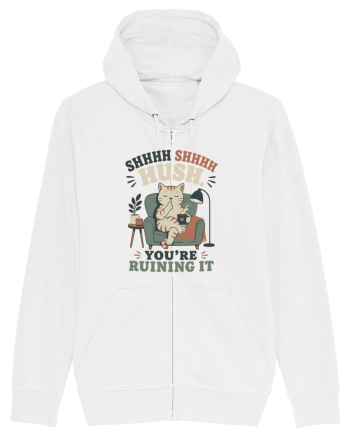 Funny Orange Cat and Coffee Humor for Introverts and Quiet Morning Lovers White