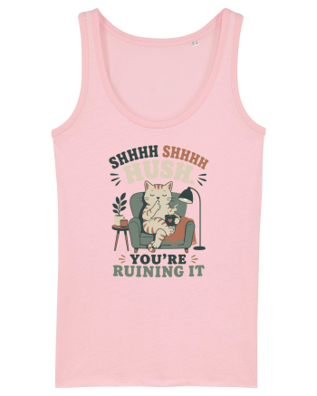 Funny Orange Cat and Coffee Humor for Introverts and Quiet Morning Lovers Cotton Pink