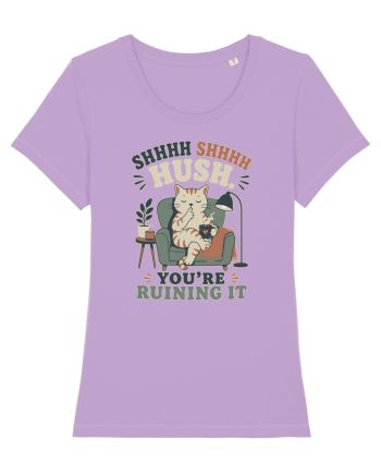 Funny Orange Cat and Coffee Humor for Introverts and Quiet Morning Lovers Lavender Dawn