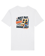 Gaura potrivita. Shape Sorter Humor Design for Engineers IT Workers and Pro Tricou mânecă scurtă Unisex Rocker