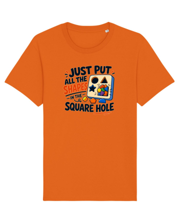 Gaura potrivita. Shape Sorter Humor Design for Engineers IT Workers and Pro Bright Orange