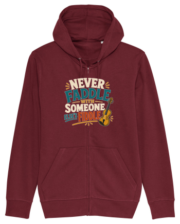 Nu te juca cu vioara. Funny Fiddle Player Design for Bluegrass Folk  Burgundy