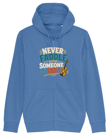 Nu te juca cu vioara. Funny Fiddle Player Design for Bluegrass Folk  Bright Blue