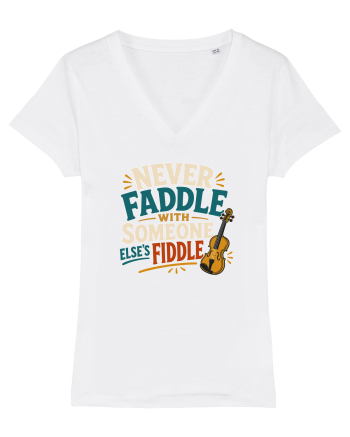 Nu te juca cu vioara. Funny Fiddle Player Design for Bluegrass Folk  White