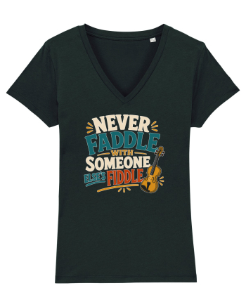 Nu te juca cu vioara. Funny Fiddle Player Design for Bluegrass Folk  Black