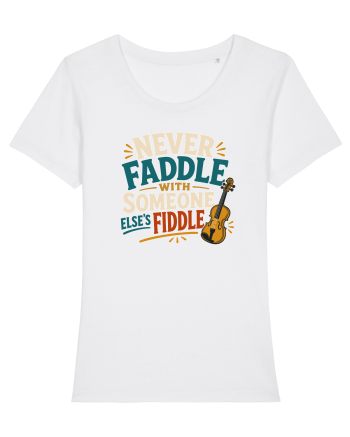 Nu te juca cu vioara. Funny Fiddle Player Design for Bluegrass Folk  White