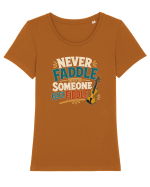 Nu te juca cu vioara. Funny Fiddle Player Design for Bluegrass Folk  Tricou mânecă scurtă guler larg fitted Damă Expresser