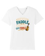 Nu te juca cu vioara. Funny Fiddle Player Design for Bluegrass Folk  Tricou mânecă scurtă guler V Bărbat Presenter