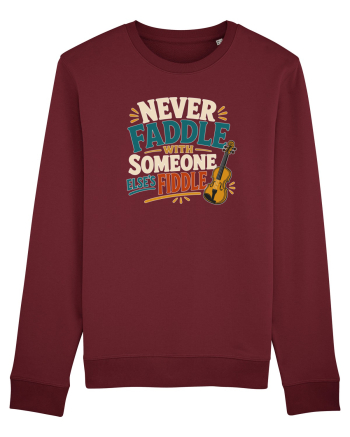 Nu te juca cu vioara. Funny Fiddle Player Design for Bluegrass Folk  Burgundy