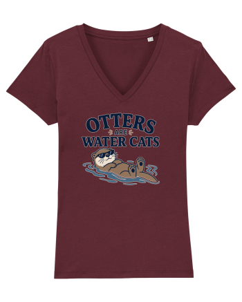 Vidrele sunt pisicile de apa. Funny Otter Lover Design for Animal Lovers Burgundy
