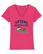 Vidrele sunt pisicile de apa. Funny Otter Lover Design for Animal Lovers Tricou mânecă scurtă guler V Damă Evoker