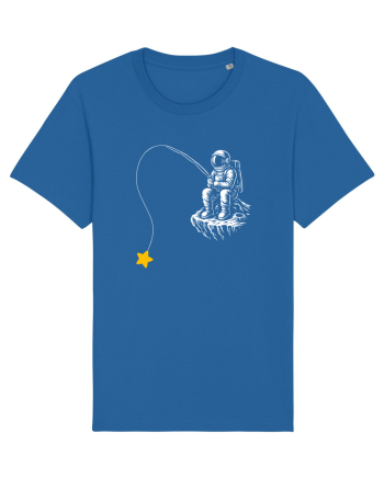 Astronaut Fishing For A Star – Pescuind Printre Stele Royal Blue