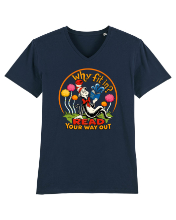 Why Fit In? Read Your Way Out – Book Lover Design French Navy