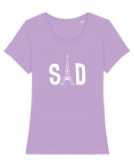 Sad (white) Tricou mânecă scurtă guler larg fitted Damă Expresser