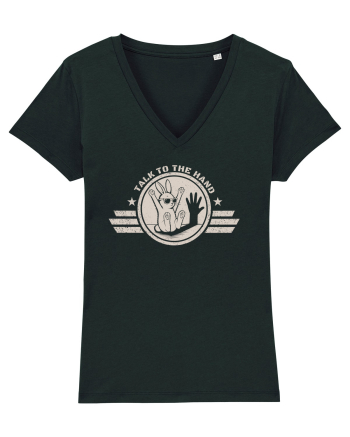 Talk To The Hand – Funny Bunny Design Black