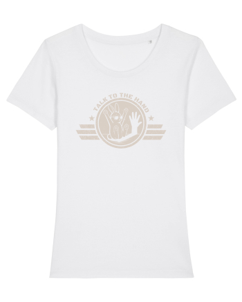 Talk To The Hand – Funny Bunny Design White
