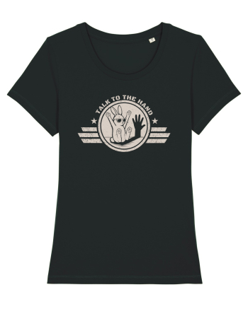 Talk To The Hand – Funny Bunny Design Black