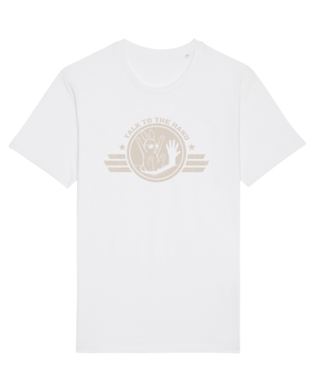 Talk To The Hand – Funny Bunny Design White