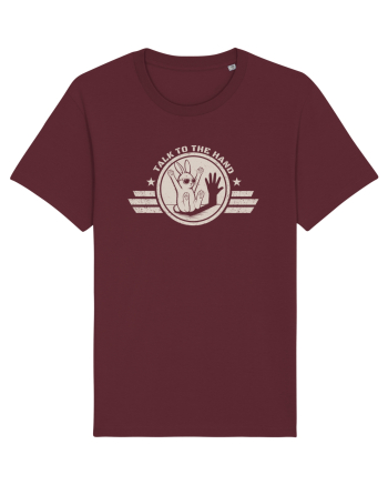 Talk To The Hand – Funny Bunny Design Burgundy