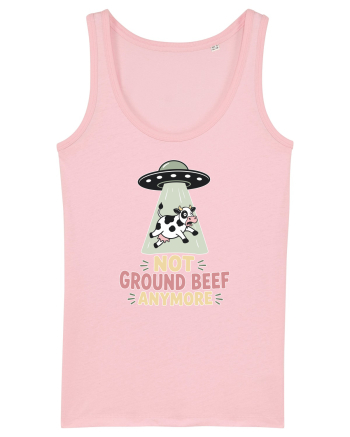 UFO si Vacile. Not Ground Beef Anymore UFO Cow Alien Abduction Funny Farm Cotton Pink