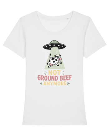 UFO si Vacile. Not Ground Beef Anymore UFO Cow Alien Abduction Funny Farm White